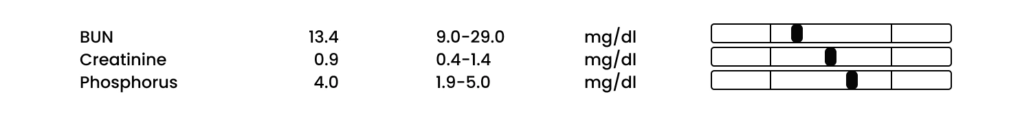 Dog kidney function blood test.