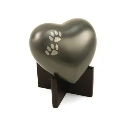 Slate Arielle heart pet urn for pets under 20 lbs