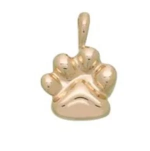 Gold Vermeli Color Paw Pendant