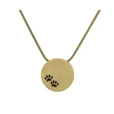 Round pendant with paws Bronze